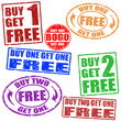 Vector: Promotional sale stamps set Promotional sale stamps set