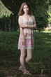 The sad girl in park