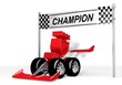 datenschutzenglish data protection icon  on a race car champion
