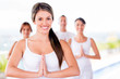 Woman in a yoga class