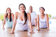 People in a yoga class