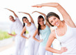 Group of yoga people