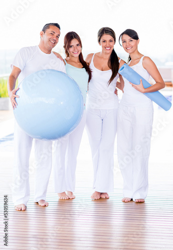 Photo: People in a Pilates class People in a Pilates class
