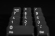 Black keyboard keys 1 2 3 4 5 6 7 8 9 num lock 0 / dec