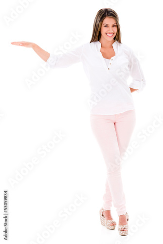 Photo: Woman with hand extended Woman with hand extended