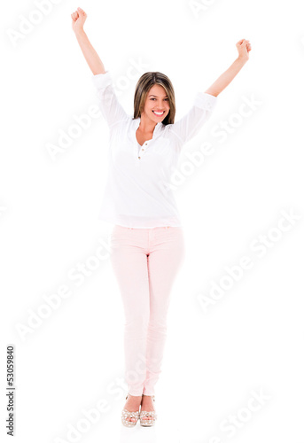 Photo: Successful woman with arms up Successful woman with arms up
