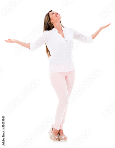 Photo: Woman with arms open Woman with arms open