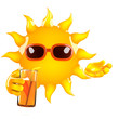 Illustration: Sunshine drinks through a straw Sunshine drinks through a straw