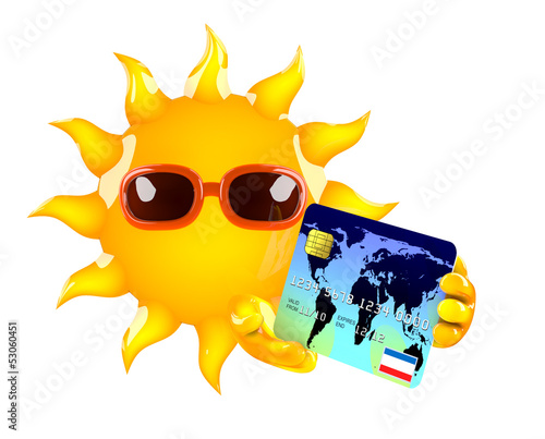 Illustration: Sunshine settles the bill with plastic Sunshine settles the bill with plastic