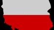 abstract people shaking hands on Poland map flag animation