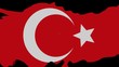 abstract people shaking hands on Turkey map flag animation