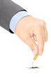 Photo: Male hand quitting smoking cigarette Male hand quitting smoking cigarette
