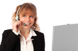 Attractive woman on support line