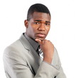 Worried thoughtful businessman in suit and tie