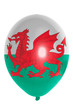 Illustration: Balloon colored in national flag of wales Balloon colored in national flag of wales