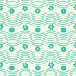 Vector: Seamless flower and waves pattern Seamless flower and waves pattern