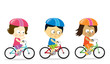 Adults biking