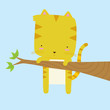 Cat Stuck on a Branch