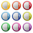 Colorful glossy round buttons with arrow