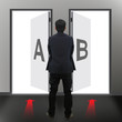 Businessman must choose between different destinations