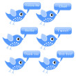 Vector set o birds message