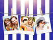 photos of holiday people hanging on clothesline