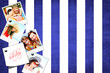 photos of holiday people on fabric background