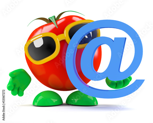Illustration: Tomato with email symbol Tomato with email symbol