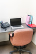 Office cubicle with laptop computer