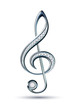 Silver treble clef with diamonds