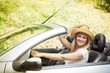 beautiful woman in the car