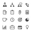 Business and Office Icons with White Background