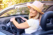 beautiful woman in the car