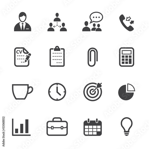 Vector: Business and Office Icons with White Background Business and Office Icons with White Background