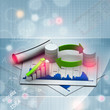 Databases concept icon with graph in chart