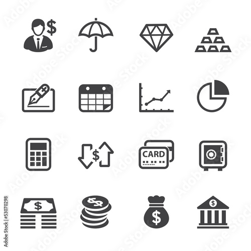 Vector: Finance Icons with White Background Finance Icons with White Background