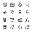 Map Icons and Location Icons with White Background