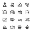Hotel and Hotel Services Icons with White Background