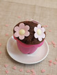 Sweet muffin with flowers