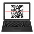 laptop with QR barcode
