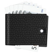 wallet with five euro banknotes