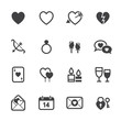 Valentines Day Icons with White Background