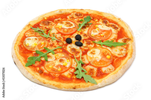 Photo: Vegetarian pizza with tomato Vegetarian pizza with tomato