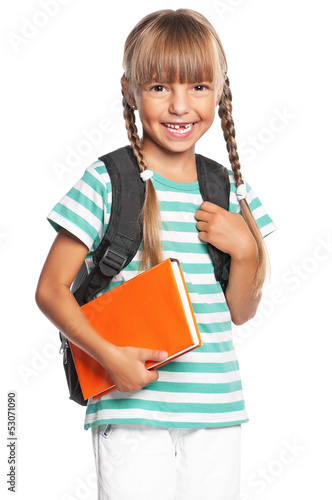 Photo: Little girl with backpack Little girl with backpack