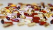 vitamins and tablets of various shapes and colors
