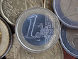 Clos-up of various European currency (EURO) coins.
