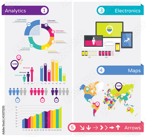Vector: Infographics design elements, infographic template Infographics design elements, infographic template