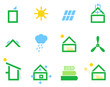Passive house icons isolated on white