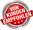 Button Banner "Von Kunden empfohlen" rot/silber