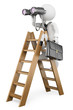 Illustration: 3D white people. Business vision metaphor 3D white people. Business vision metaphor